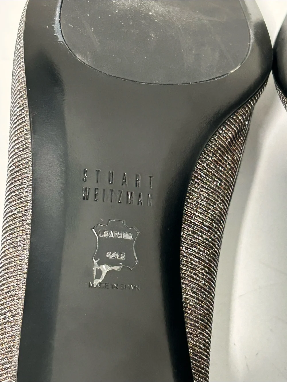 Stuart Weitzman Sparkly Silver Gold Heels Size 10N Narrow